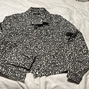 d. jeans Black and White Leopard Print Jacket